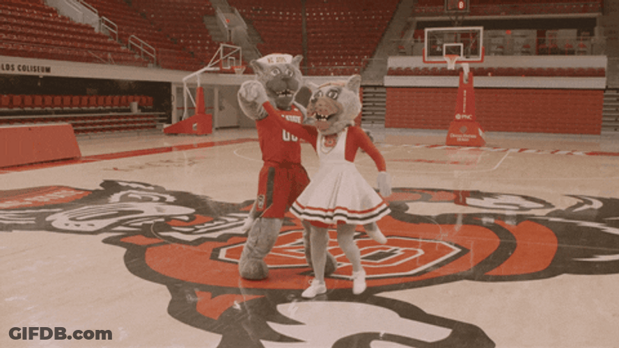 Nc State Mascot Dancing With Partner GIF