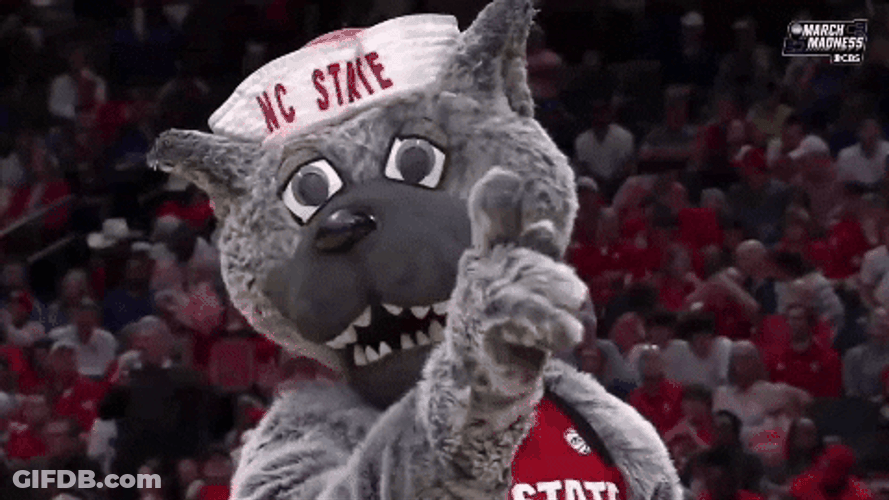 Nc State Mascot Pointing At Fans GIF