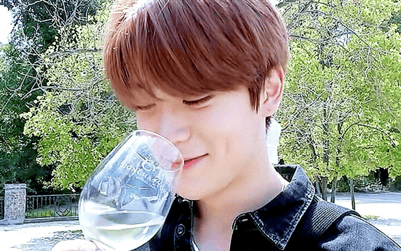 NCT Jaehyun Drinking GIF