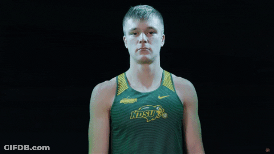 Ndsu Basketball Player Devil Horn Hand Sign GIF
