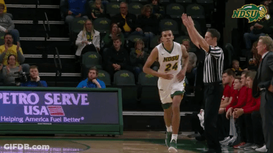 Ndsu Basketball Players On Court GIF