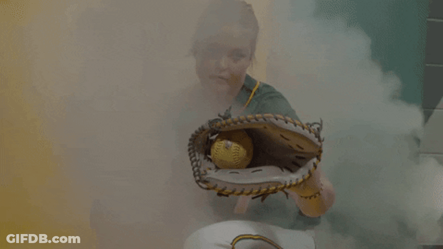 Ndsu Softball Player Catching Ball GIF