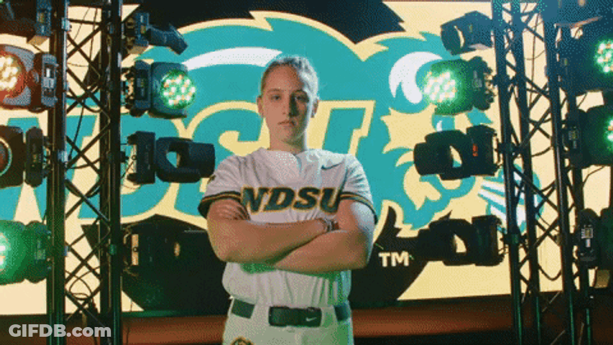 Ndsu Softball Player Serious Face GIF