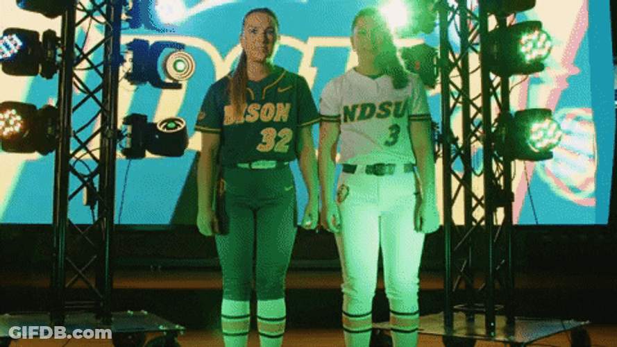 Ndsu Softball Players Strong Pose GIF