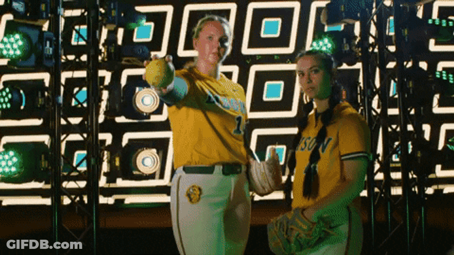 Ndsu Softball Players Tall And Short GIF