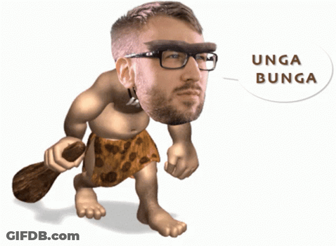 Neanderthal Caveman Saying Unga Bunga GIF