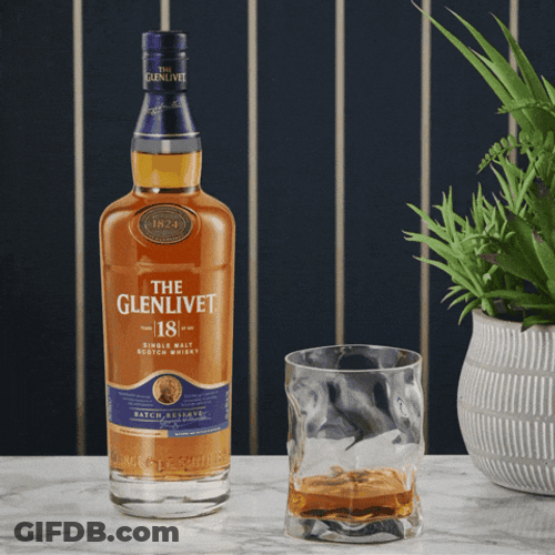 Neat Glass With Glenlivet 18 Year Scotch GIF