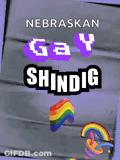 Nebraskan Gay Shindig Rainbow Poster GIF