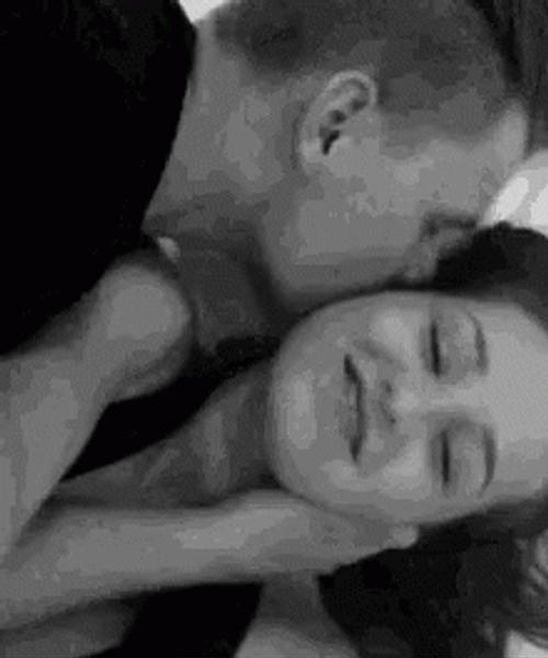 Neck Kiss Cuddling Couple GIF