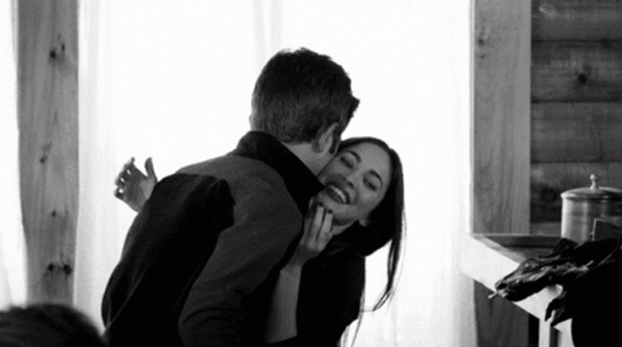 Neck Kiss Happy Couple GIF