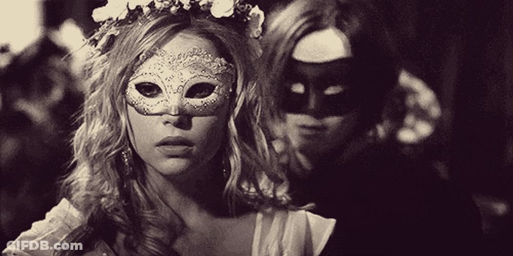 Neck Kiss Masquerade Party GIF
