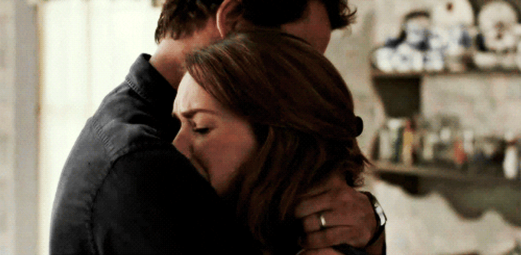 Neck Kiss Sad Hug GIF