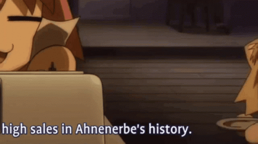 Neco Arc Nodding While Holding A Plate GIF