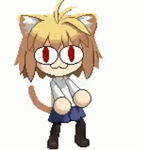 Neco Arc Stretching Her Arms While Dancing GIF