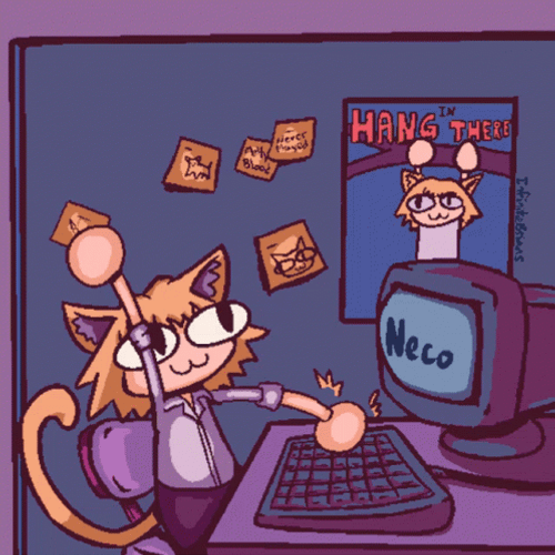Neco Arc Typing On A Computer GIF