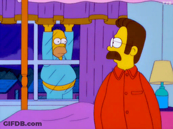 Ned Flanders Aren't You Gonna Invite Me In GIF