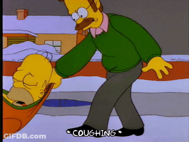 Ned Flanders Dragging Homer Simpson GIF