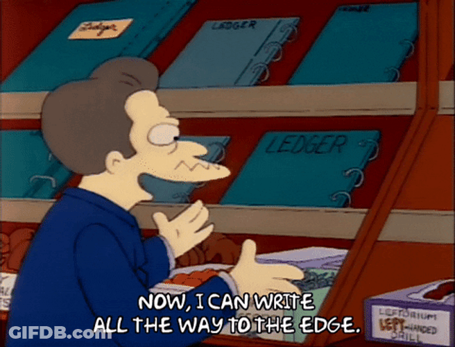 Ned Flanders Left Handed Ledgers GIF