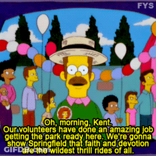Ned Flanders News Caster GIF