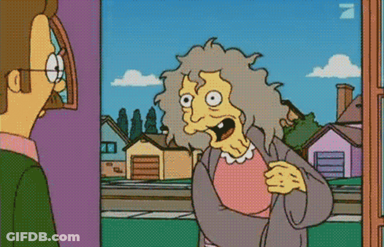 Ned Flanders Old Woman Throwing Things GIF