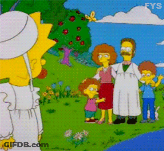 Ned Flanders Sating Farewell GIF