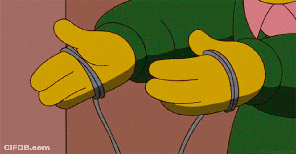 Ned Flanders Tying Trash Bag GIF