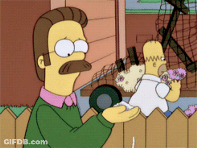 Ned Flanders Yeah Laughing GIF