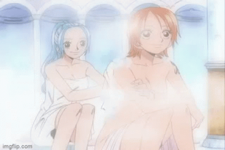 Nefertari Vivi And Nami Bathing GIF