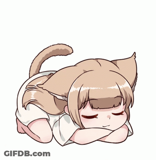 Neko Girl Asleep GIF