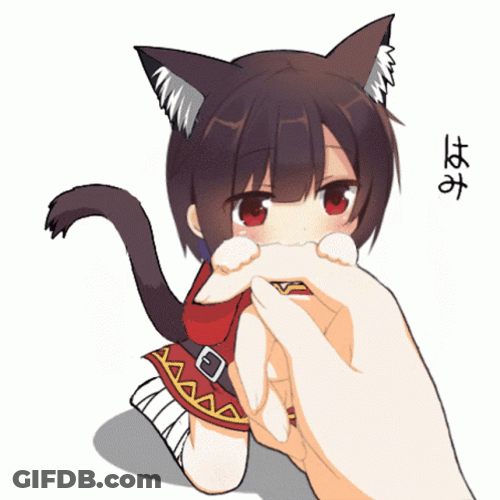 Neko Girl  Biting Finger GIF