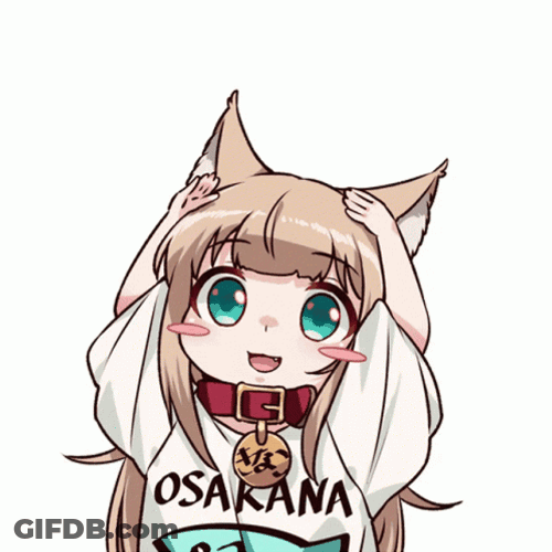 Neko Girl With Red Circle GIF