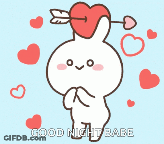 Neko Rabbit Good Night Babe Sticker GIF