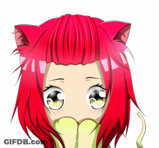 Neko Red Girl Blushing GIF