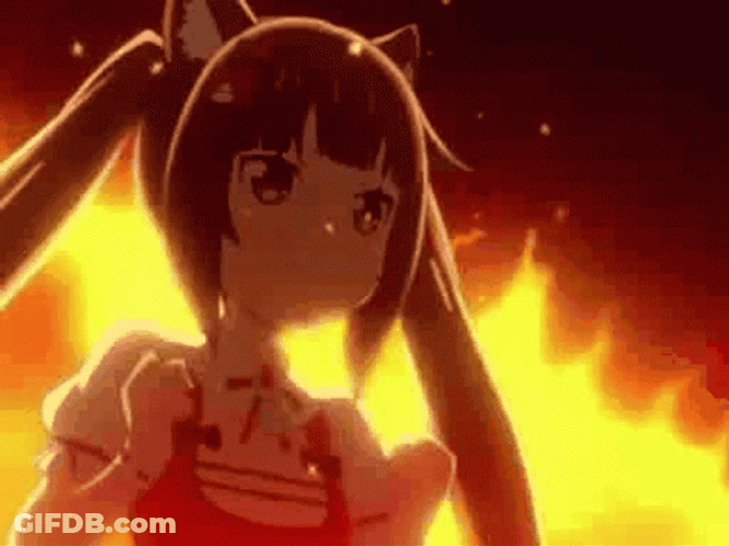 Nekopara Chocola Fire Background GIF