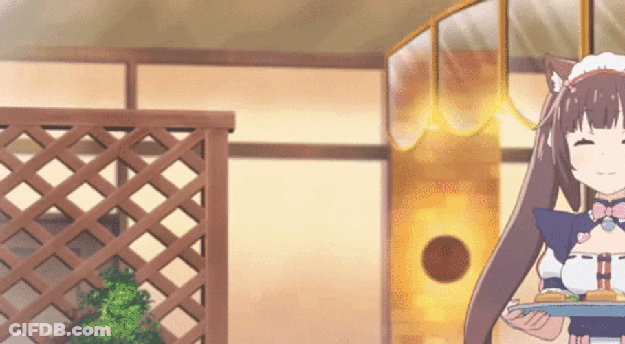 Nekopara Chocola Serving Cakes GIF