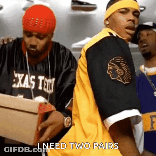 Nelly Needs Two Pair Of Shoes GIF