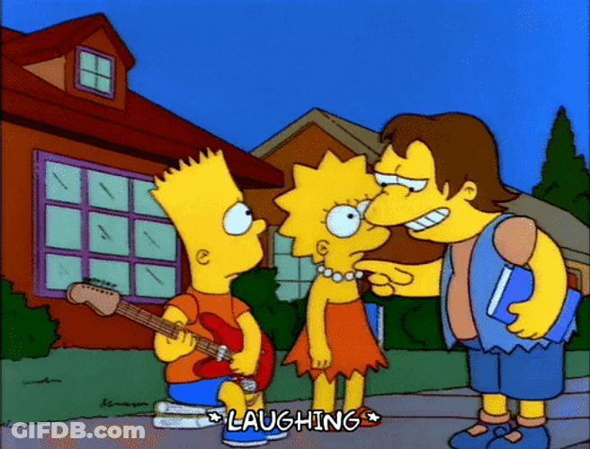 Nelson Haha Bullying Lisa And Bart Simpson GIF