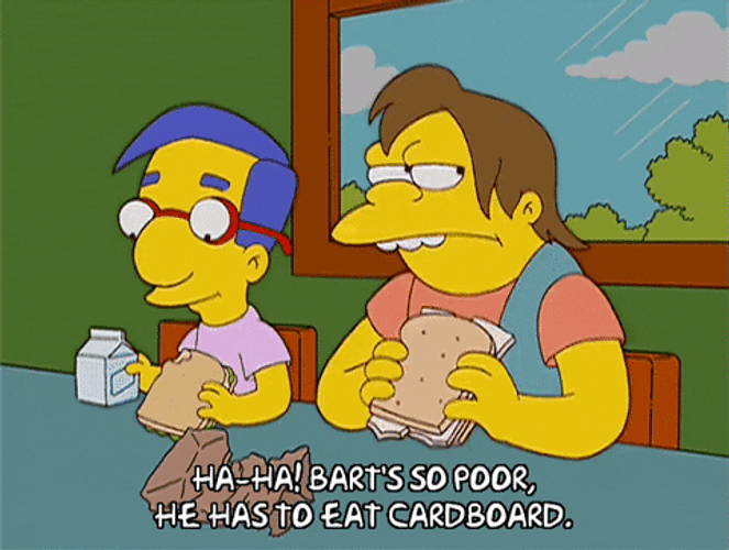 Nelson Haha Eating With Milhouse Van Houten GIF
