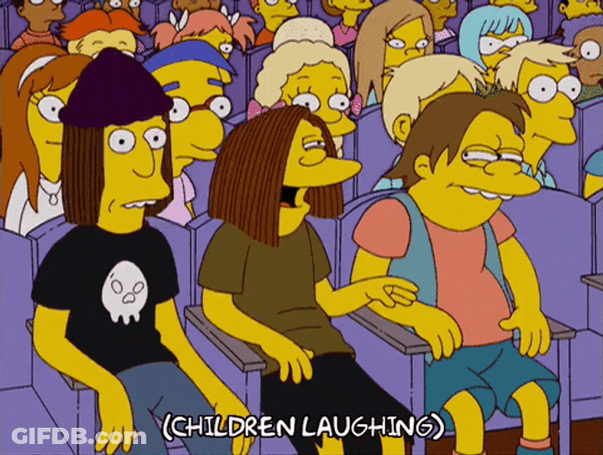 Nelson Haha Sharing A Laugh With Classmate GIF