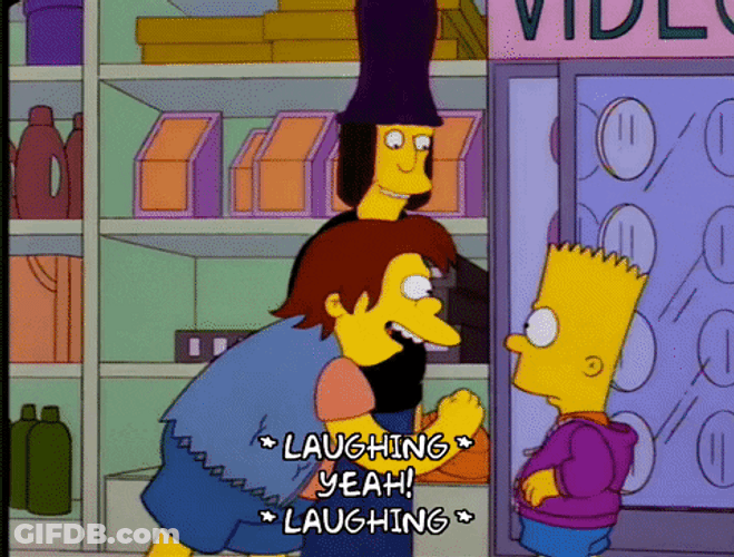 Nelson Haha Tease Bart Simpson GIF