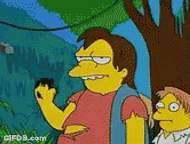 Nelson Muntz Camouflaged Hunting Ready GIF