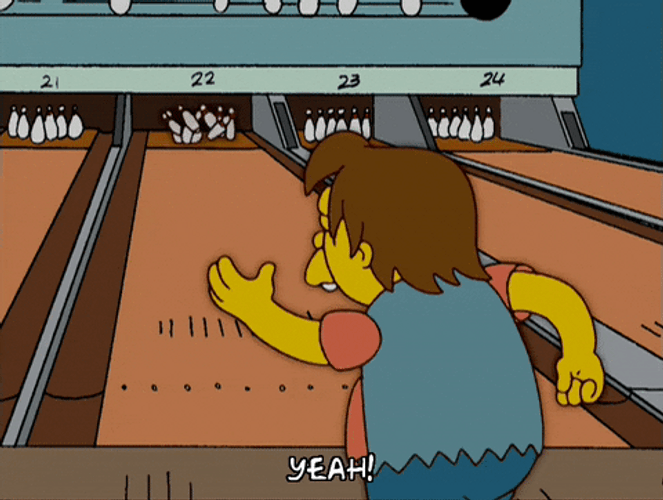 Nelson Muntz Playing In Bowling Alley GIF