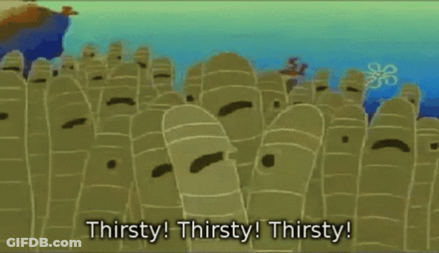 Nematodes Chanting Thirsty SpongeBob GIF