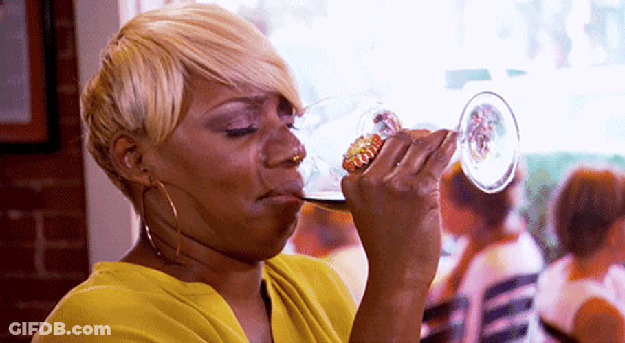 Nene Leakes Funny Drinking Bad Wine GIF