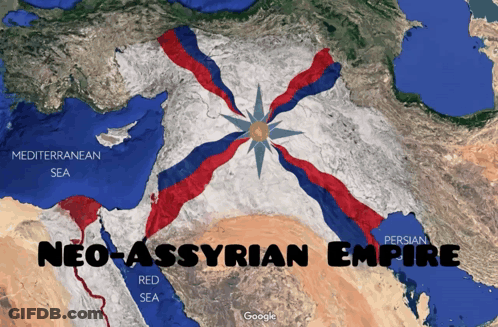 Neo-Assyrian Empire Map With Mediterranean Sea GIF