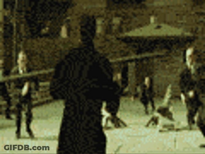 Neo Incredible Kick Attack In The Matrix GIF