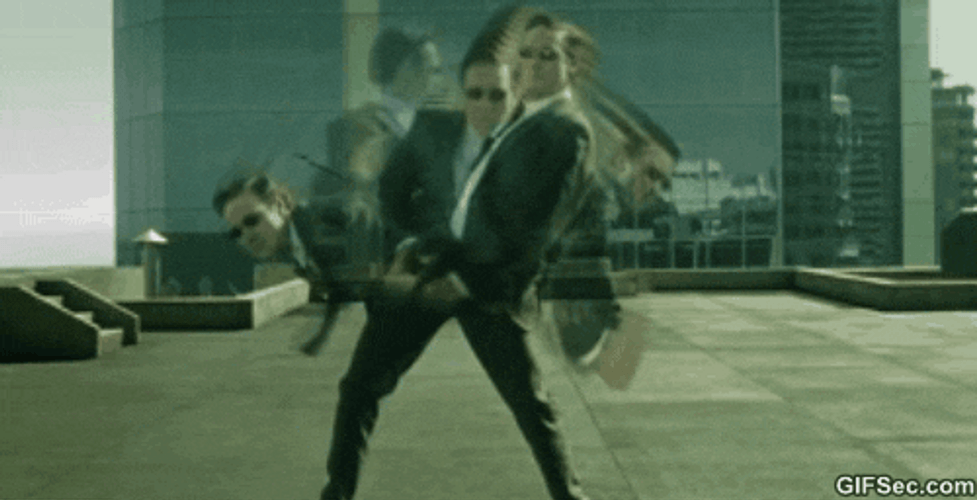 Neo Moving Fast In The Matrix GIF