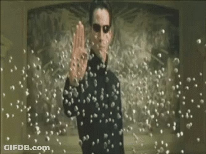 Neo Stops The Bullets GIF