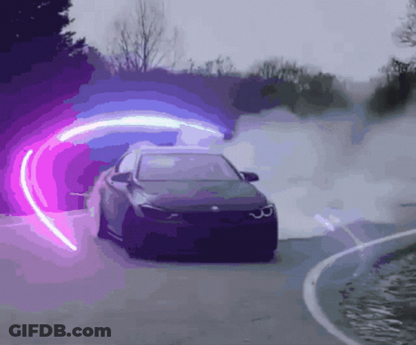 Neon BMW Car Power Drift GIF