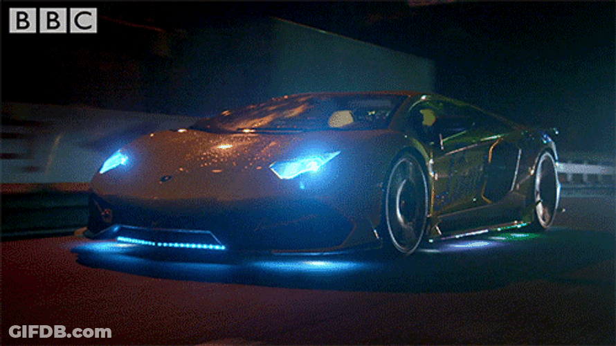 Neon Car BBC Top Gear GIF